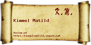 Kimmel Matild névjegykártya